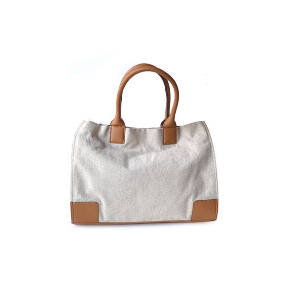 TORY BURCH Tote Ella Large Embroidered Logo Canvas Tote - Picture 6 of 11